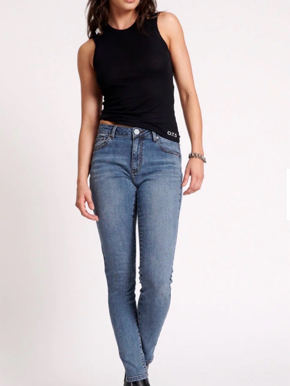 One Teaspoon Skinny Jeans in Dark Blue Wash